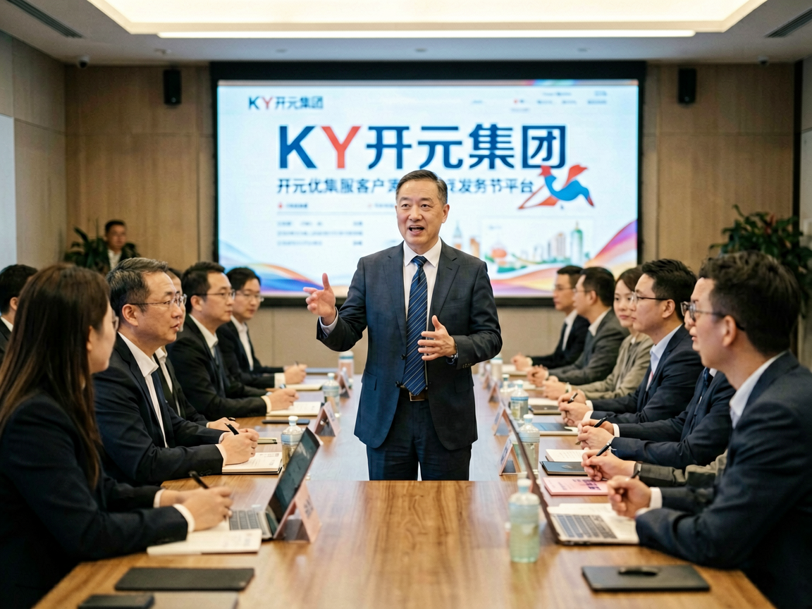 KY开元集团品牌活动与会议现场，记录集团重要发展节点